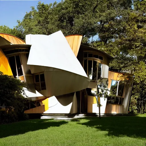 Prompt: house designed by frank gehry,