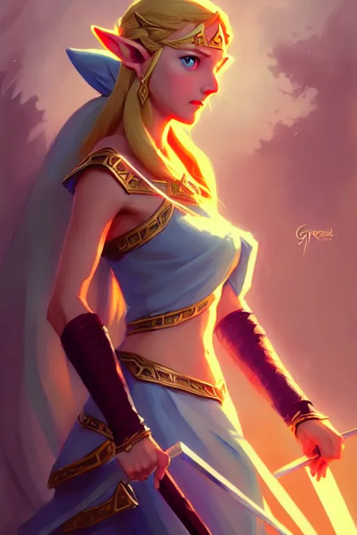 Image similar to princess zelda by greg rutkowski