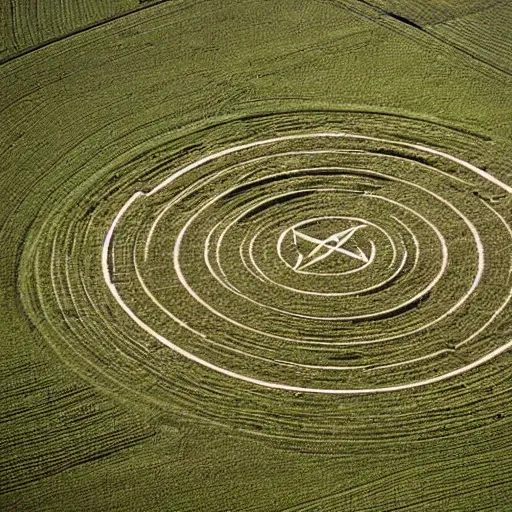 Image similar to spooky crop circles seen from a helicopter