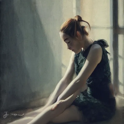 Prompt: girl with pigtails hairstyle, dragon tattoo sleeve, lace dress, reclining pose, jeremy lipking, joseph todorovitch