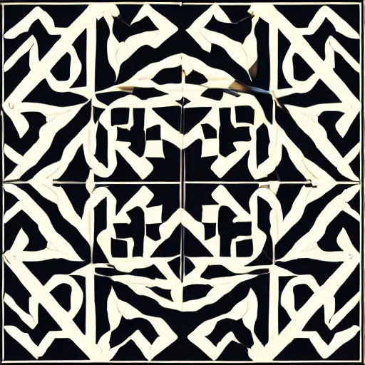 Prompt: alhambra's triple arrow tiles shape as a sharp scalable vector graphics