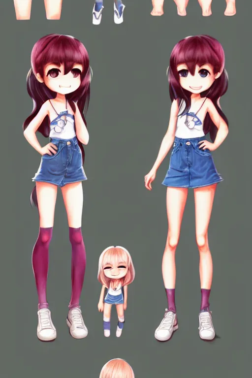 Image similar to full body character concept art of a girl next door in chibi style | | pixar - cute - fine - face, pretty face, realistic shaded perfect face, fine details by stanley artgerm lau, wlop, rossdraws, james jean, jakob eirich, andrei riabovitchev, marc simonetti, and sakimichan, trending on artstation