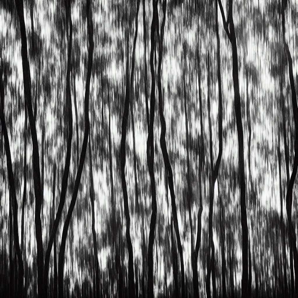 Prompt: long exposure photograph of eucalyptus trees, strong wind, back light, dslr, photographed by trent parke