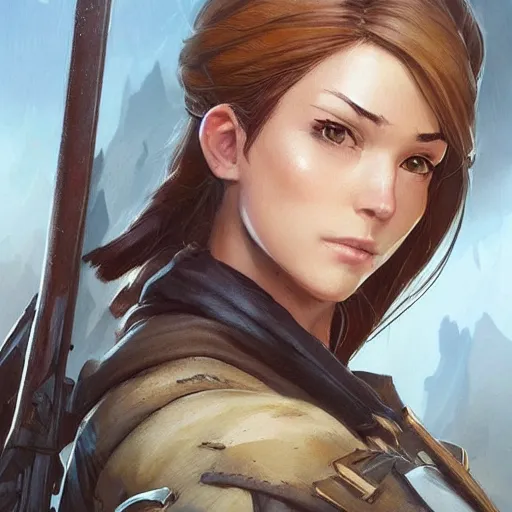 Prompt: 4 0 year old female ranger, art by artgerm and greg rutkowski and magali villeneuve, d & d, fantasy, portrait, highly detailed, headshot, digital painting, trending on artstation, concept art, sharp focus, illustration