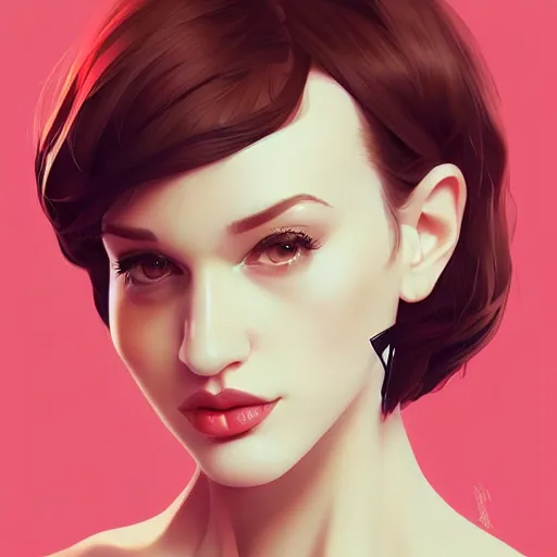 Image similar to a cubist gina gershon christina hendricks kat dennings alluring instagram model by wlop and ilya kuvshinov and artgerm, symmetrical eyes, aesthetic, gorgeous, stunning, alluring, attractive, artstation, deviantart, pinterest, digital art