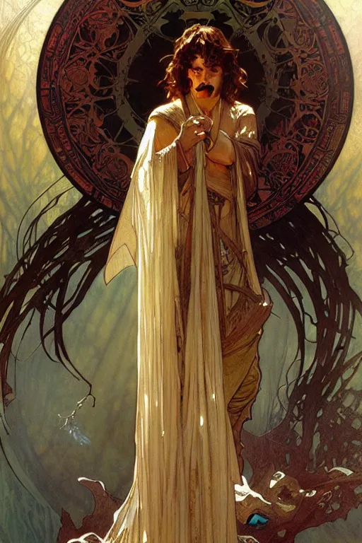 Image similar to The lord of the rings, fantasy, painting by greg rutkowski and alphonse mucha