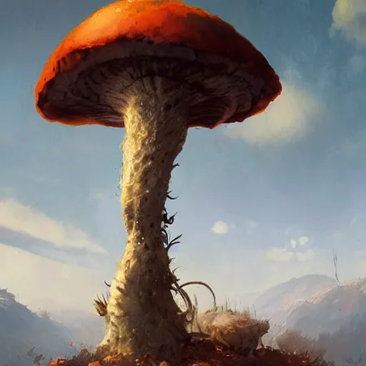 Prompt: shrooms geog darrow greg rutkowski