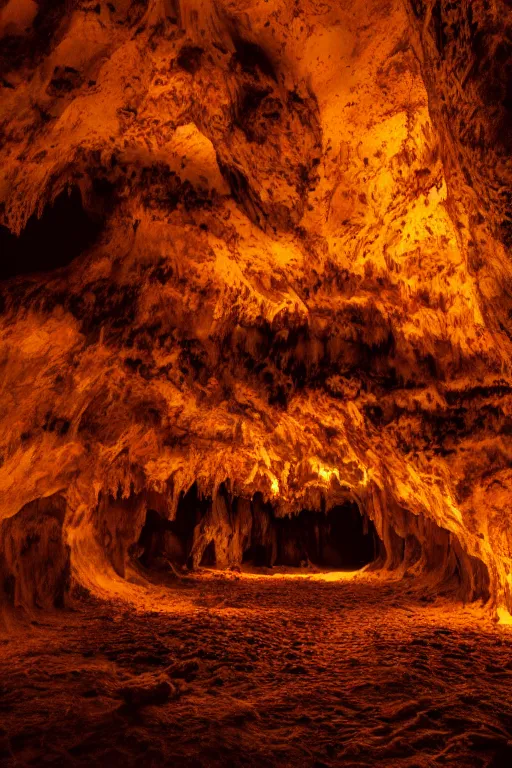 Image similar to photograph of inside of beautiful glowing caves