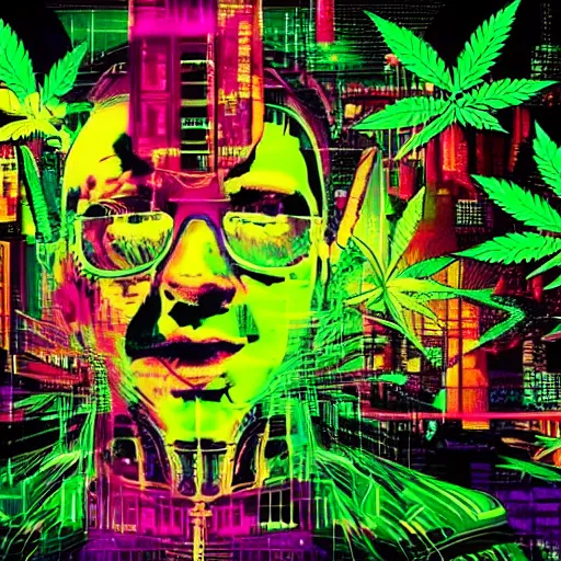 Prompt: marihuana mixed with lsd cyberpunk