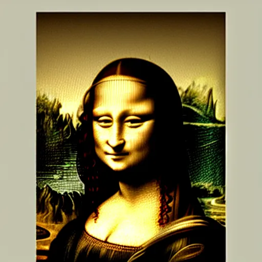 Prompt: mona lisa is waiting for the subway in a subway station. by leonardo di ser piero da vinci, - w 1 0 2 4