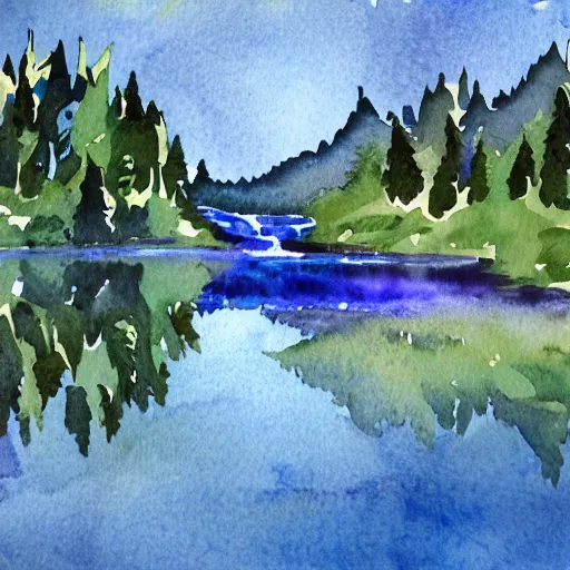 Image similar to water color of a national park