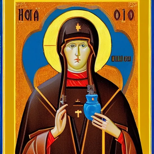 Image similar to Saint Olga of Kiev icon by Hayao Miyazaki