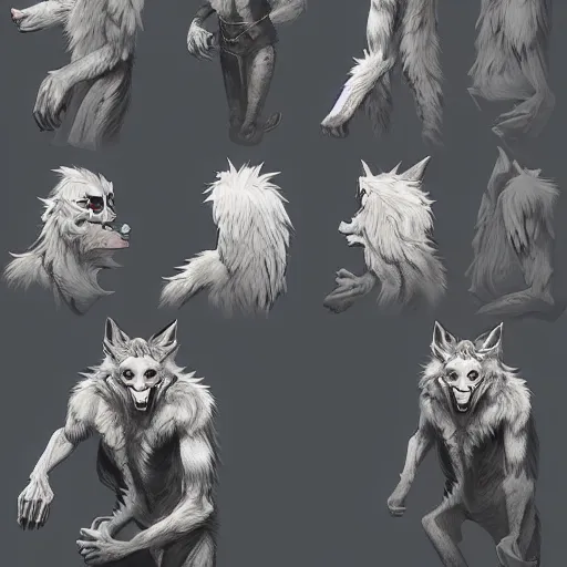 Prompt: werewolf character concept art, Kuvshinov Ilya, creature design, monster Doré, Gustave, resident evil