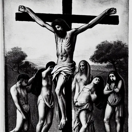 Image similar to the crucified lovers,