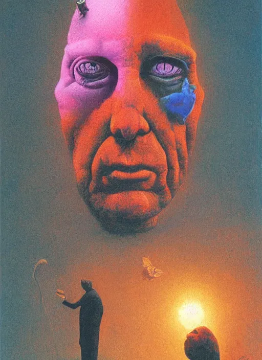 Image similar to alex jones by zdzislaw beksinski and lisa frank