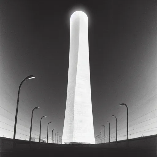 Image similar to Front view of panopticon tower, Shutter Speed, Neon lights, XAVC, Gelatin silver print, Panorama, Terry O'Neill