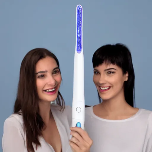 Prompt: electric toothbrush that has three heads