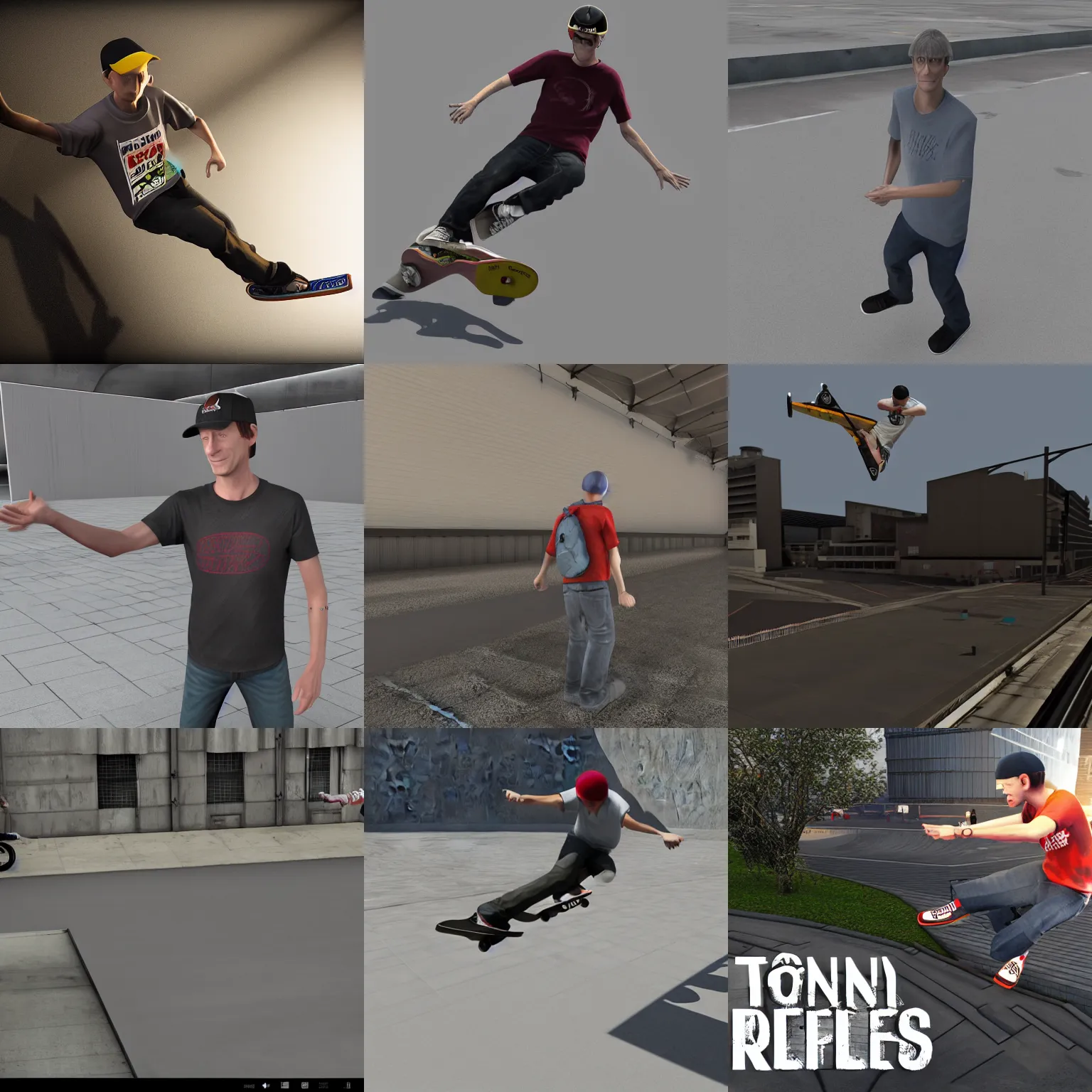 Image similar to tony hawk 3 ds max animation render redshift realistic 4 k