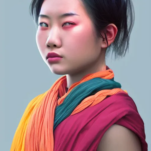 Prompt: photo of asian young woman, colors, sharpen, 4k, 85mm, award winning, documentary, realistic, digital art, professional light, detailed