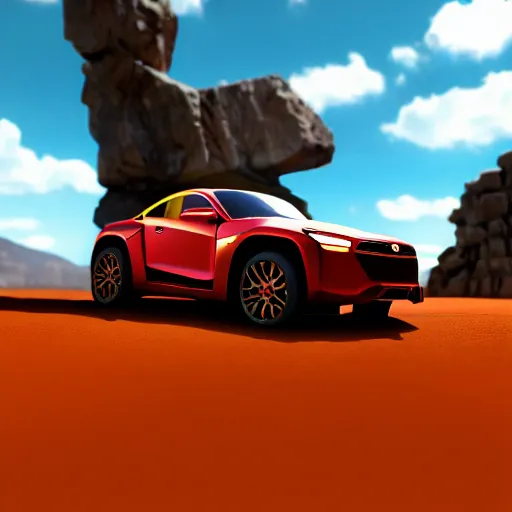 Image similar to isometric Ivan Ironman Stewart's Super Off Road car driving simulator game, next gen game, High Resolution Textures, volumetric lighting, Unreal Engine, 4K, RTX on.