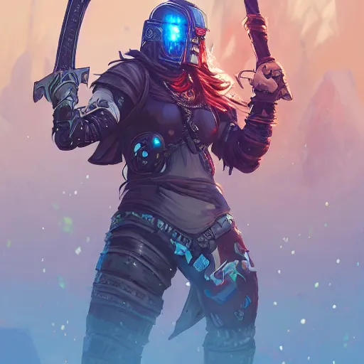 Image similar to cyberpunk viking helmet mask warrior goddess robot ninja fantasy, art gta 5 cover, official fanart behance hd artstation by jesper ejsing, by rhads, makoto shinkai and lois van baarle, ilya kuvshinov, ossdraws