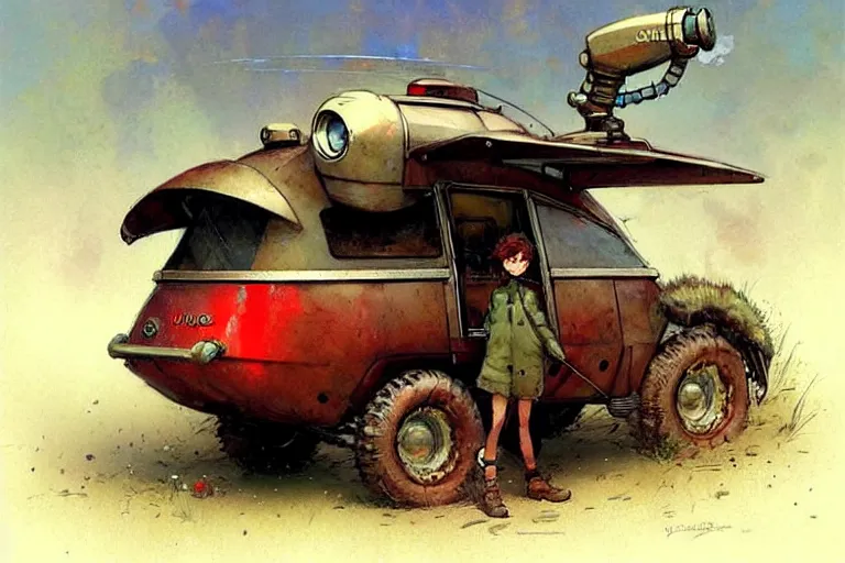 Image similar to adventurer ( ( ( ( ( 1 9 5 0 s retro future robot android mouse wagon rv offroad robot. muted colors. ) ) ) ) ) by jean baptiste monge!!!!!!!!!!!!!!!!!!!!!!!!! chrome red