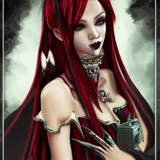 Image similar to ai rendition of the most beautiful vampire queen