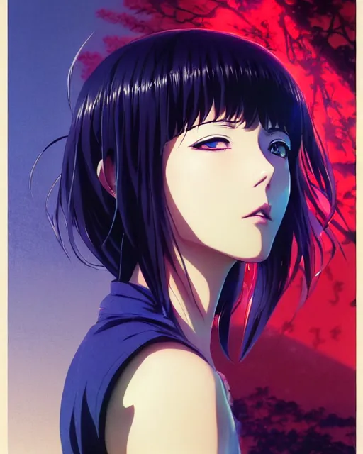 Image similar to An anime goddess of shadows || VERY VERY ANIME!!!, fine-face, Audrey Plaza, realistic shaded perfect face, fine details. Anime. realistic shaded lighting poster by Ilya Kuvshinov katsuhiro otomo ghost-in-the-shell, magali villeneuve, artgerm, Jeremy Lipkin and Michael Garmash and Rob Rey