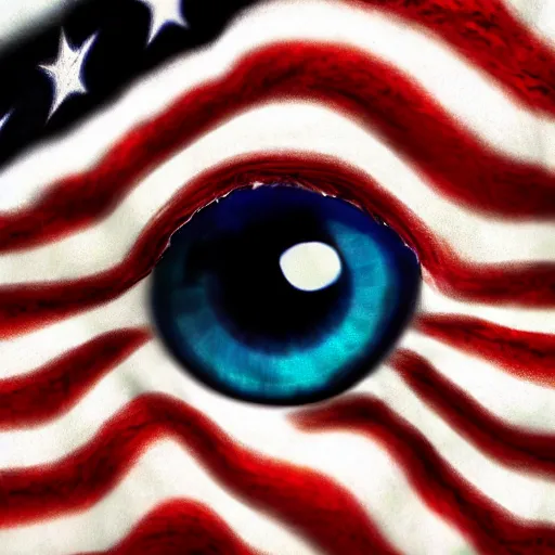 Prompt: american flag eyes staring, 8 k, high definition, highly detailed, photo - realistic