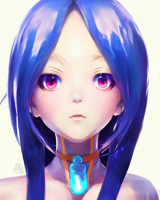 Image similar to character concept art of a an anime slime girl | | cute - fine - face, pretty face, realistic shaded perfect face, fine details by stanley artgerm lau, wlop, rossdraws, james jean, andrei riabovitchev, marc simonetti, and sakimichan, tranding on artstation