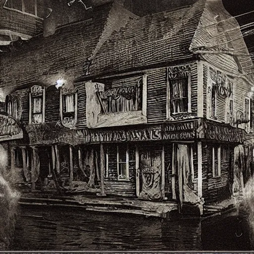 Prompt: innsmouth dwellers, eldritch, ominous, very sharp details, photorealistic, scary horror old photo