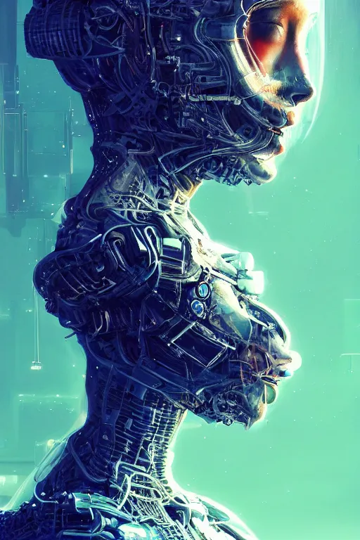 Image similar to hyperrealistic portrait of a woman monster astronaut, full body portrait, well lit, intricate abstract. cyberpunk, intricate artwork, by Tooth Wu, wlop, beeple. octane render,in the style of Jin Kagetsu, James Jean and wlop, highly detailed, sharp focus, intricate concept art, digital painting, ambient lighting, 4k, artstation