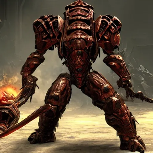 Image similar to armored insect monster from doom eternal