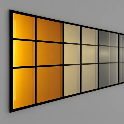 Image similar to array of translucent walls in wide abstract space, raytracing, 5 5 mm