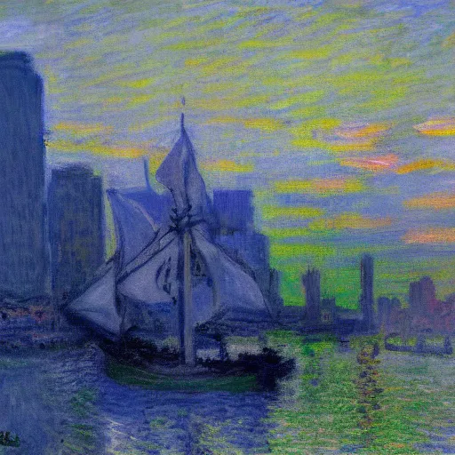 Prompt: city of boston, painted by monet, digital painting, 4 k