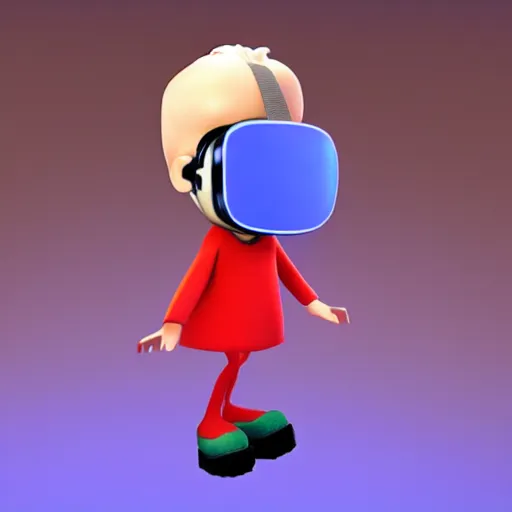 Image similar to adult pixar character wearing virtual reality