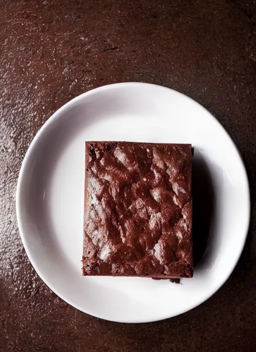 Image similar to the most delicious brownie ever, beautifully presented at a fine dining restaurant, high quality photograph, a light shining down on the brownie, it is angelic, beautiful and ready to ascend to heaven