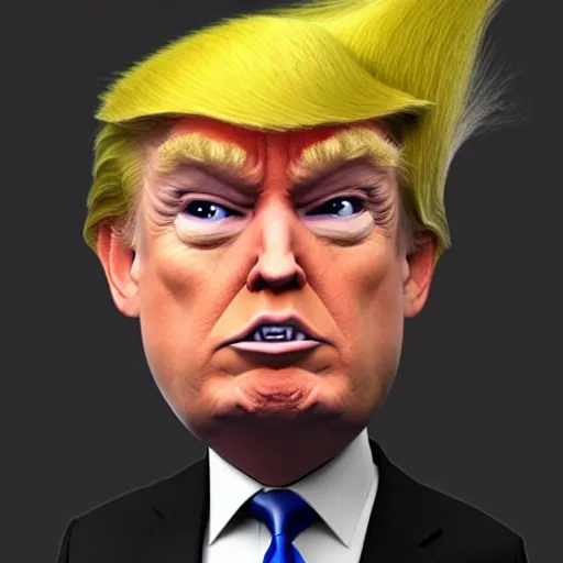 Donald Trump as a troll doll, digital art, artstation, | Stable ...