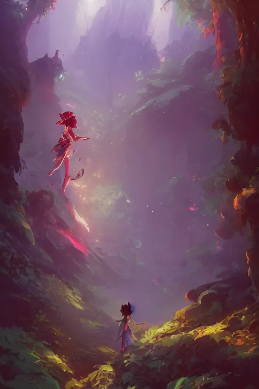 Image similar to fairy City in an ancient forrest , official fanart behance hd artstation by Jesper Ejsing, by RHADS and Makoto Shinkai and Lois van baarle and ilya kuvshinov and rossdraws