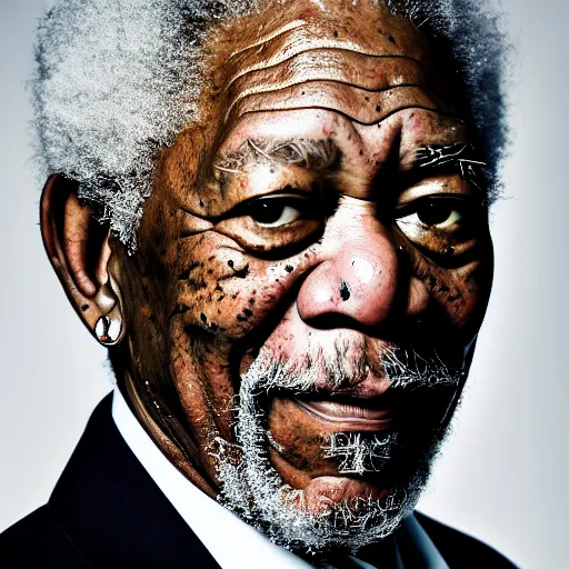 Image similar to photograph portrait of Morgan Freeman, intricate detail, sigma 85mm f/1.4, 4k, depth of field, high resolution, 4k, 8k, hd, full color