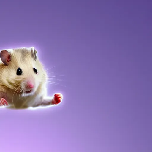 Prompt: hamster flying at the speed of light, realistic, photoshop