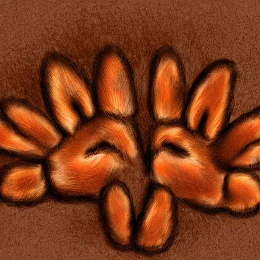 Image similar to underside of a fox paw, fluffy, paw pads, pawprints, 4 k furry art