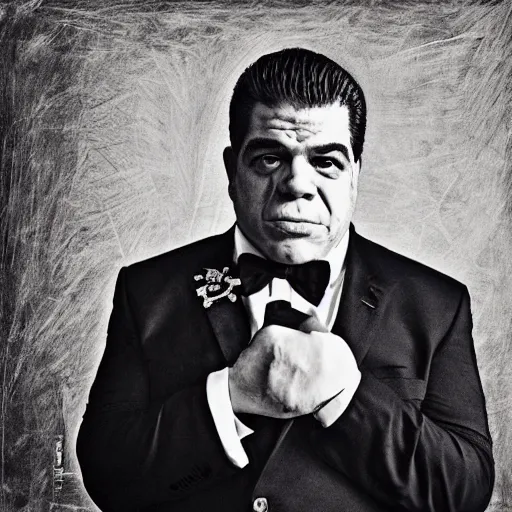 Prompt: Portrait of Joey Diaz as a godfather