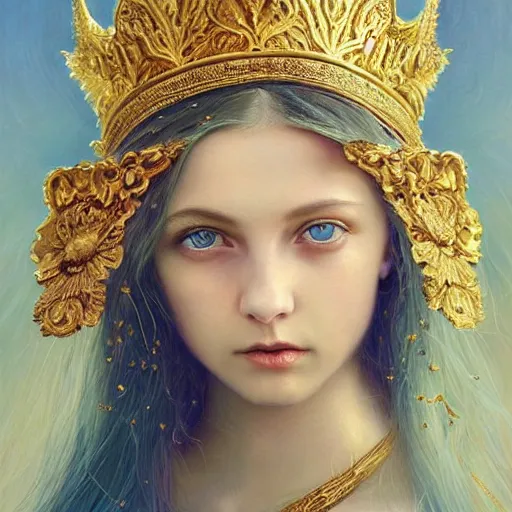 Prompt: young poppy goddess, portrait, blue eyes, beautiful face, long hair, emotionally evoking symbolic metaphor, head in focus, fantasy, ornamental, intricate, elegant, sensual, highly detailed, digital painting, artstation, concept art, smooth, golden ratio, sharp focus, illustration, art by John Collier and Krenz Cushart and Artem Demura and Alphonse Mucha and Albert Aublet and John William Godward 640