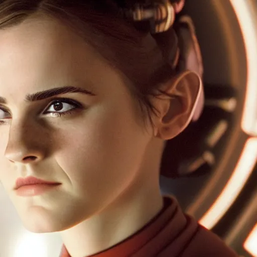 Image similar to emma watson as padme amidala. star wars. film still. screenshot. extremely detailed. 4 k. award winning.