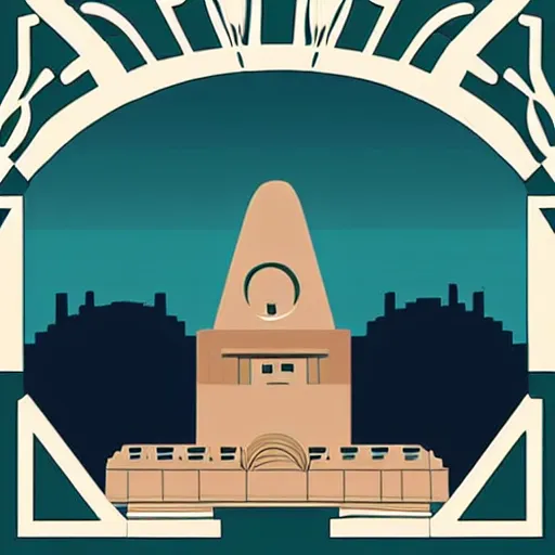 Image similar to art deco city hall, digital art