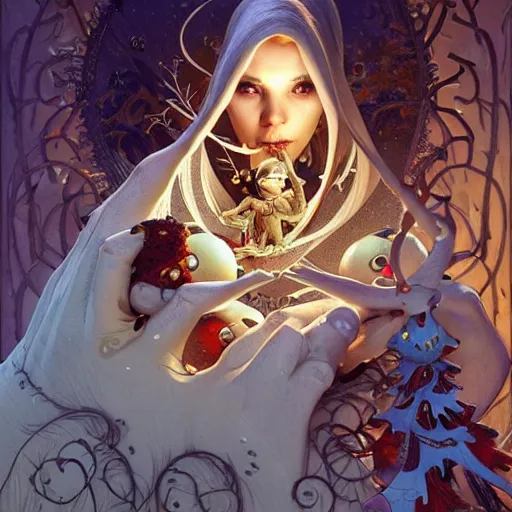 Image similar to the _ nightmare _ before _ christmas, intricate, elegant, highly detailed, my rendition, digital painting, natural light, artstation, concept art, smooth, sharp focus, illustration, art by artgerm and greg rutkowski and alphonse mucha and uang guangjian and gil elvgren and sachin teng, symmetry!!