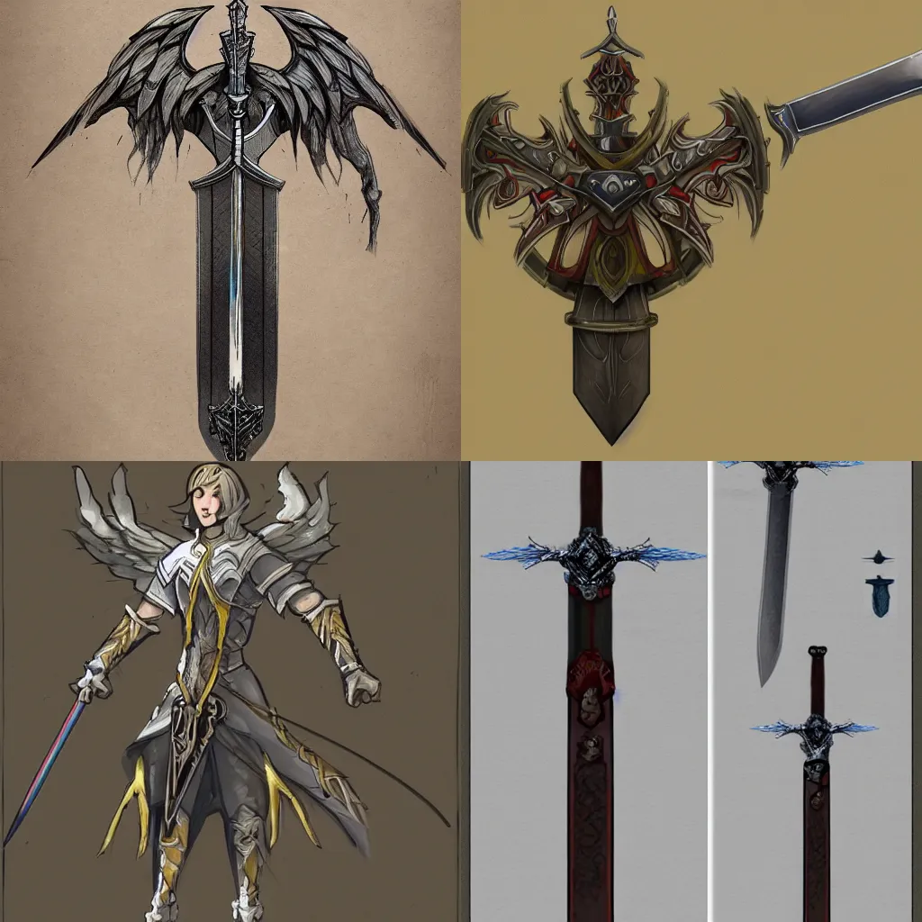Prompt: concept art of a sword called the Sword of the Seraphim