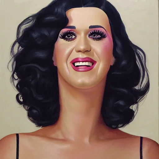 Prompt: portrait of katy perry, painting by by ralph grady james, jean christian biville - n 3