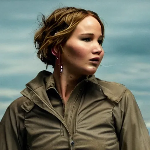 Prompt: Promo picture of Jennifer Lawrence as Danny Plainview There Will be Blood remake (2029)